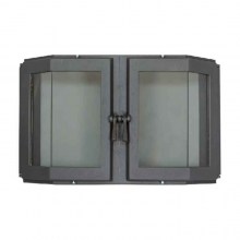 SVT 515 Дверка для камина чугунная эркерная со стеклом герметичная, две створки, 410х655мм